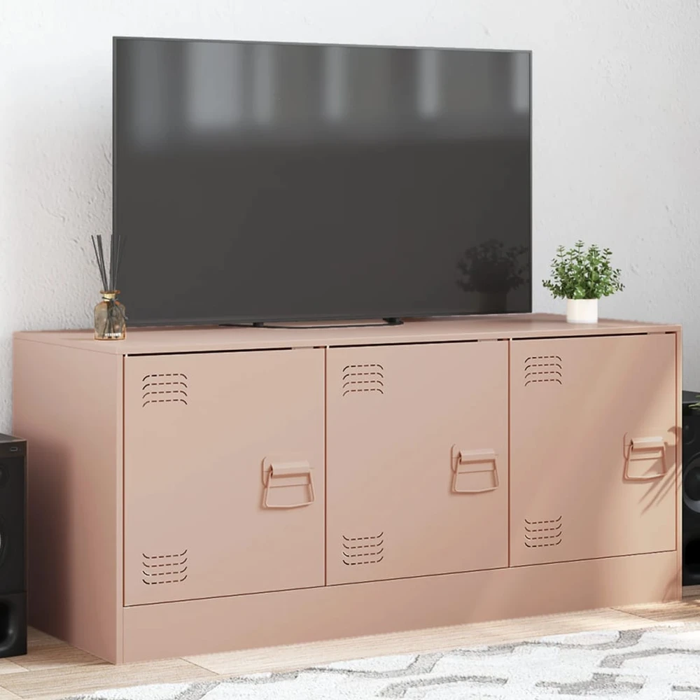 TV staliukas Televizoriaus spintelė, rožinės spalvos, 99x39x44cm, plienas