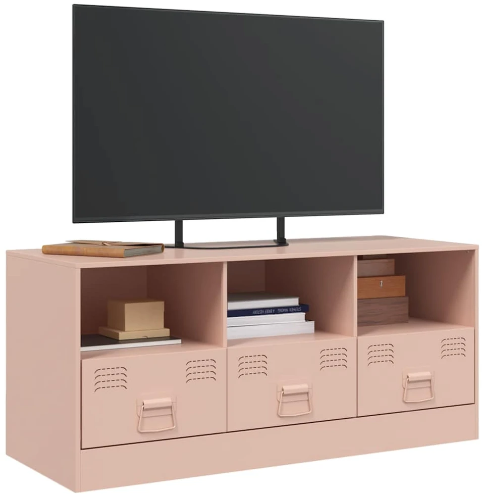 TV staliukas Televizoriaus spintelė, rožinės spalvos, 99x39x44cm, plienas