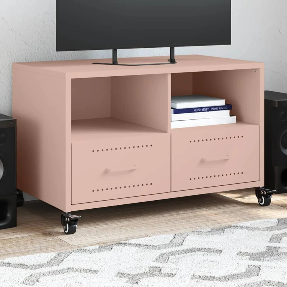 TV staliukas Televizoriaus spintelė, rožinės spalvos, 68x39x43,5cm, plienas