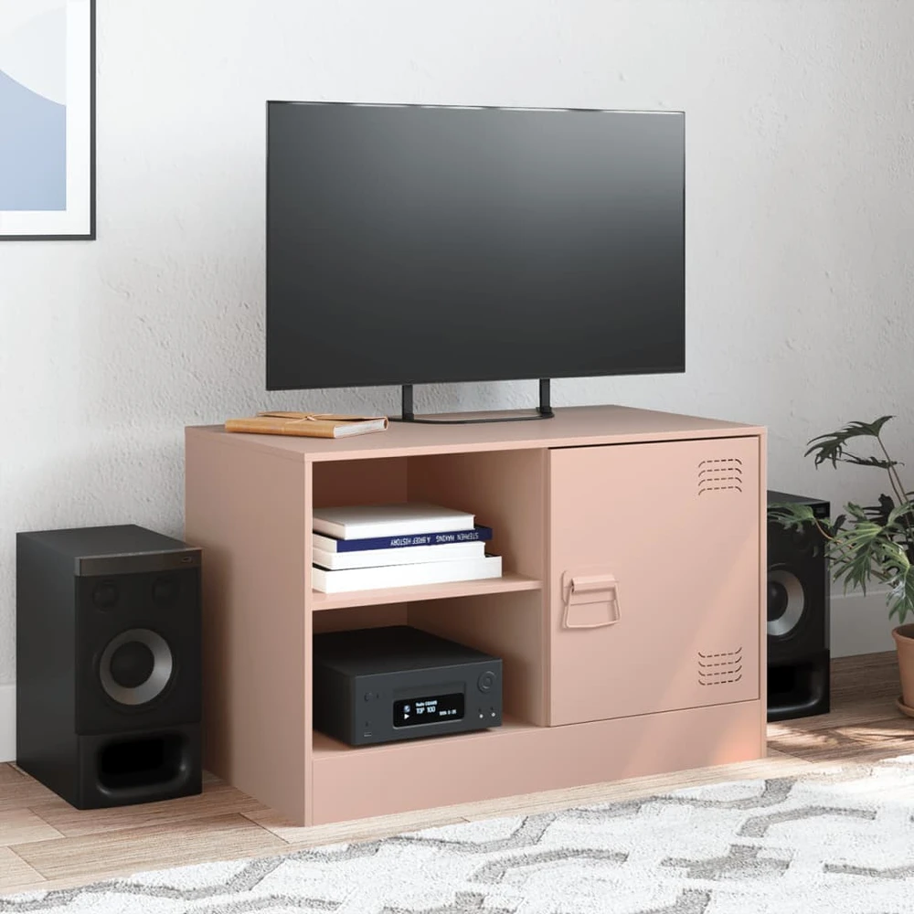 TV staliukas Televizoriaus spintelė, rožinės spalvos, 67x39x44cm, plienas