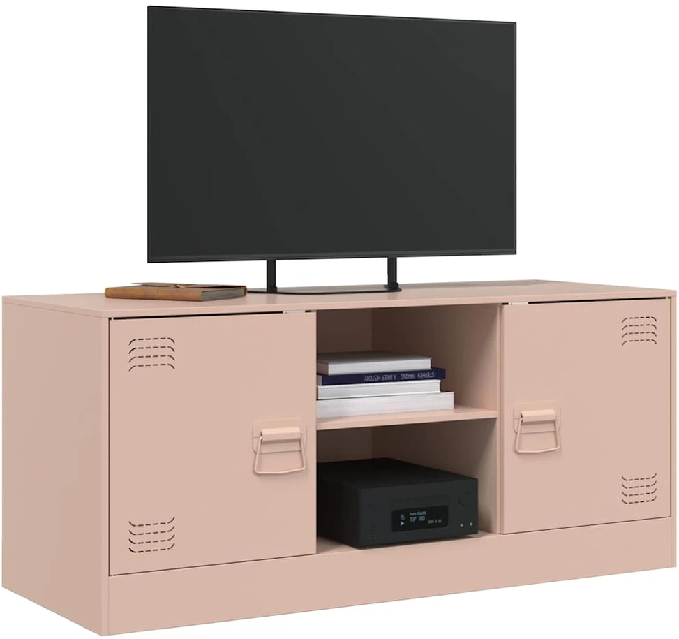 TV staliukas Televizoriaus spintelė, rožinės spalvos, 99x39x44cm, plienas