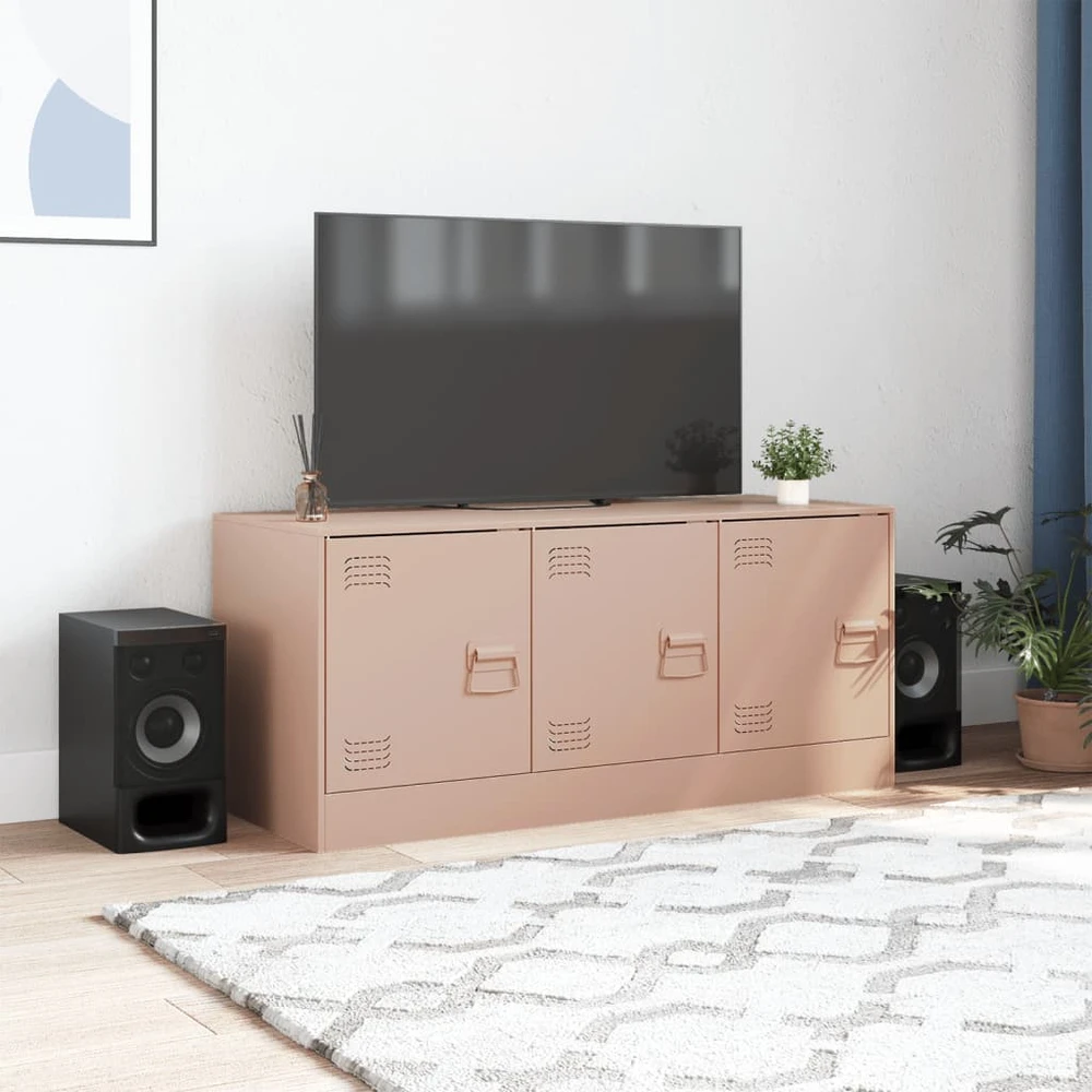 TV staliukas Televizoriaus spintelė, rožinės spalvos, 99x39x44cm, plienas