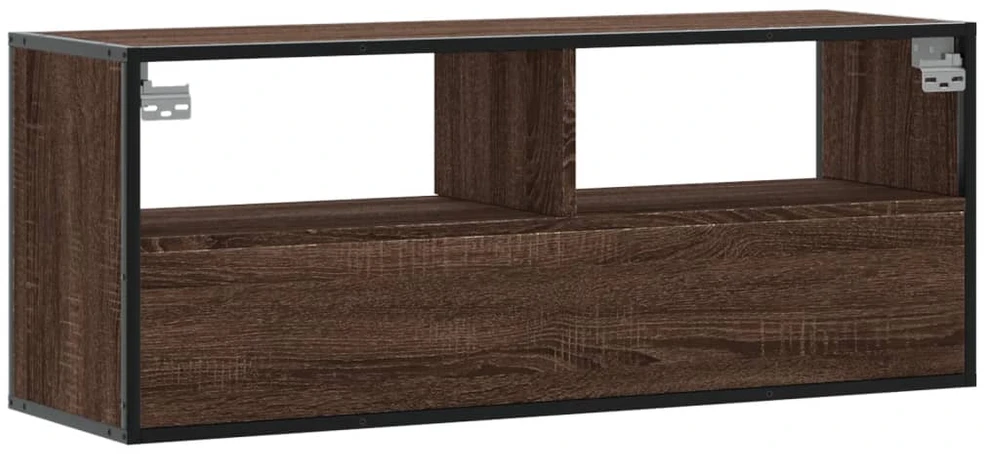 TV staliukas Televizoriaus spintelė, ruda, 100x31x39,5cm, mediena/metalas
