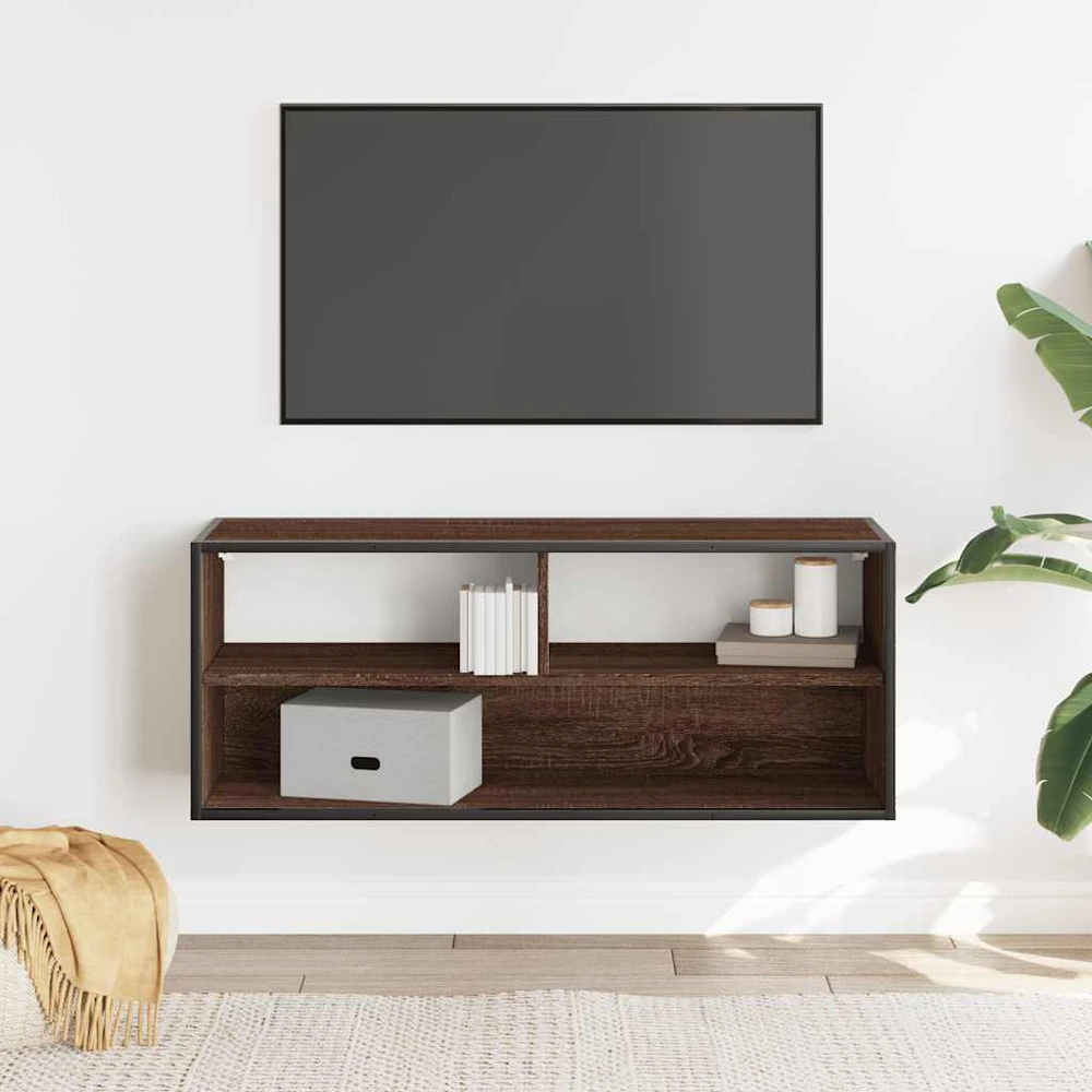 TV staliukas Televizoriaus spintelė, ruda, 100x31x39,5cm, mediena/metalas