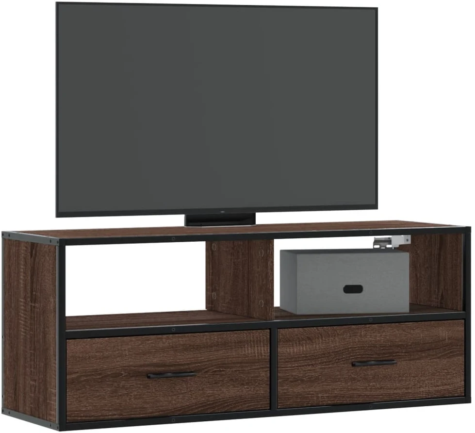 TV staliukas Televizoriaus spintelė, ruda, 100x31x39,5cm, mediena/metalas