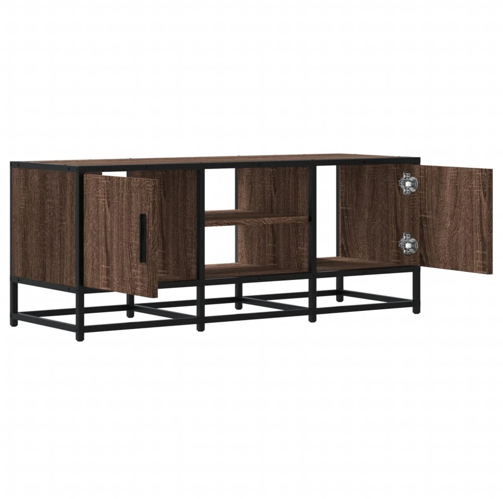 TV staliukas Televizoriaus spintelė, ruda, 100x35x41cm, mediena ir metalas