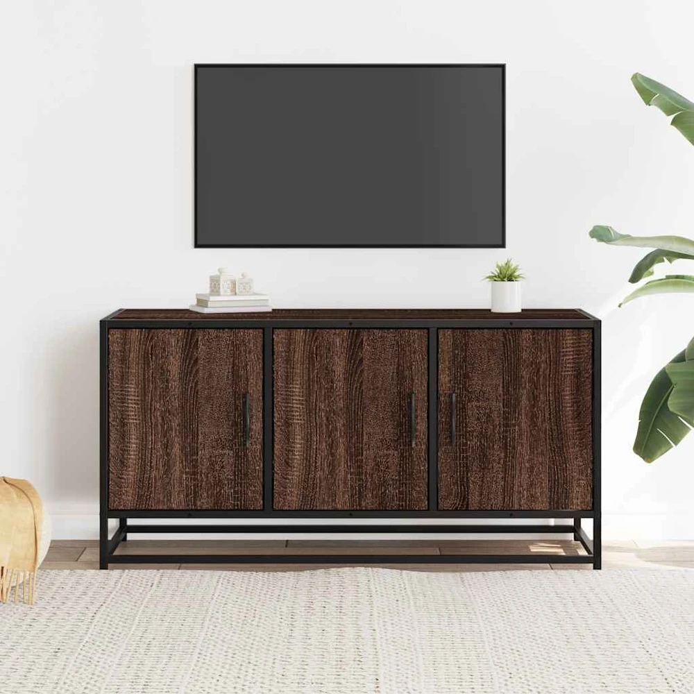 TV staliukas Televizoriaus spintelė, ruda, 100x35x50cm, mediena ir metalas