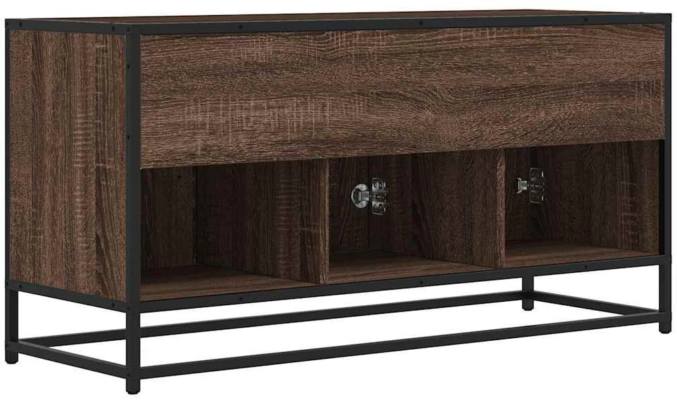 TV staliukas Televizoriaus spintelė, ruda, 100x35x50cm, mediena ir metalas