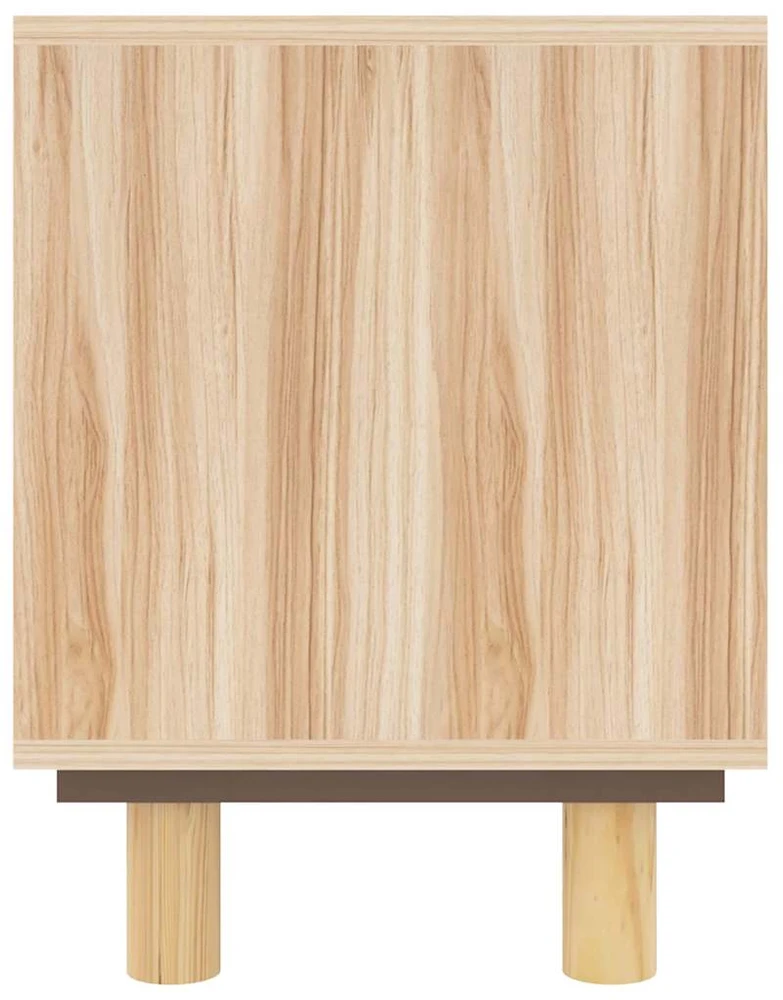 TV staliukas Televizoriaus spintelė, ruda, 105x30x40cm, pušis ir ratanas