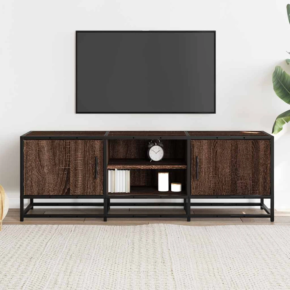 TV staliukas Televizoriaus spintelė, ruda, 120x35x41cm, mediena ir metalas