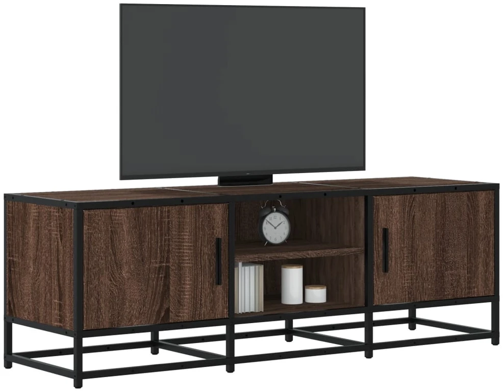 TV staliukas Televizoriaus spintelė, ruda, 120x35x41cm, mediena ir metalas