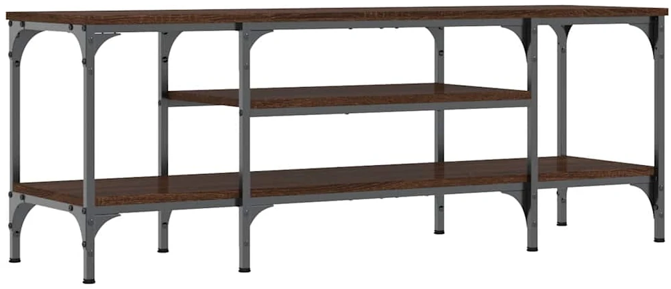 TV staliukas Televizoriaus spintelė, ruda, 121x35x45cm, mediena ir geležis