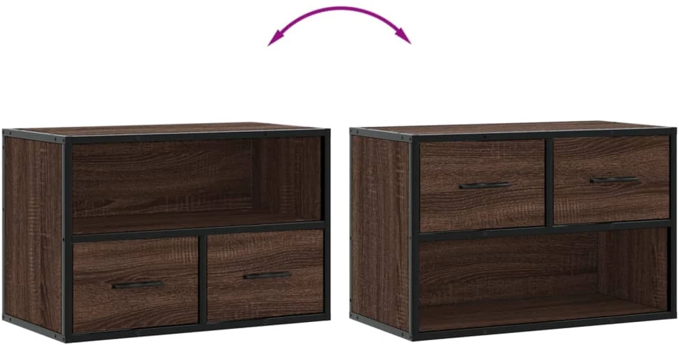 TV staliukas Televizoriaus spintelė, ruda, 60x31x39,5cm, mediena/metalas