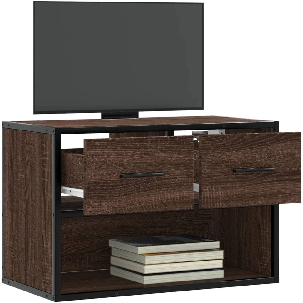 TV staliukas Televizoriaus spintelė, ruda, 60x31x39,5cm, mediena/metalas