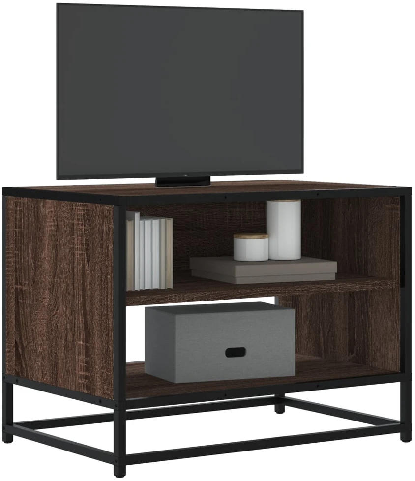 TV staliukas Televizoriaus spintelė, ruda, 61x40x46cm, mediena ir metalas