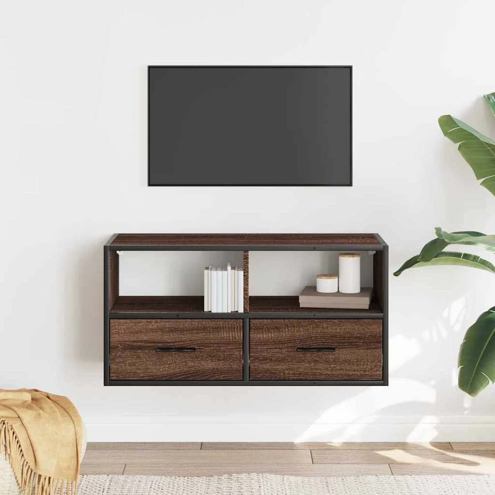 TV staliukas Televizoriaus spintelė, ruda, 80x31x39,5cm, mediena/metalas