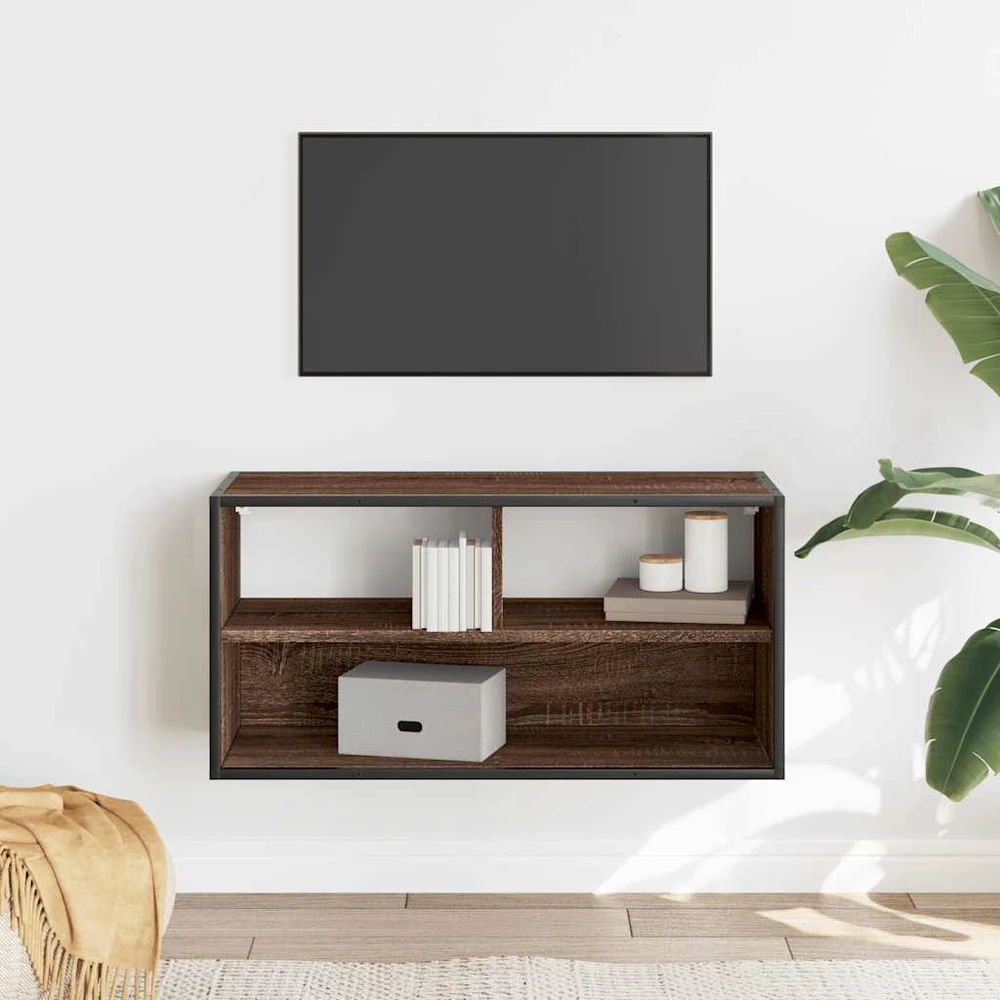 TV staliukas Televizoriaus spintelė, ruda, 80x31x39,5cm, mediena/metalas