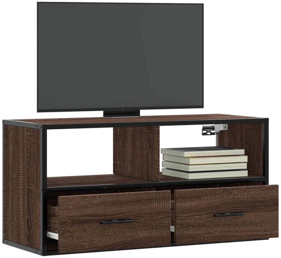 TV staliukas Televizoriaus spintelė, ruda, 80x31x39,5cm, mediena/metalas