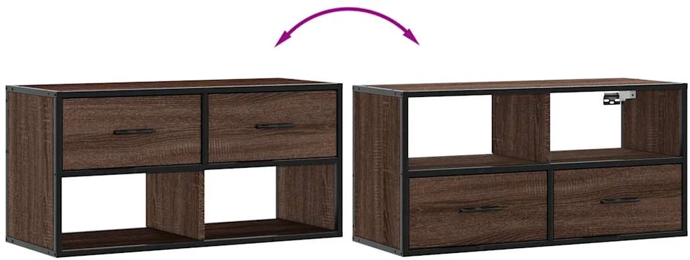 TV staliukas Televizoriaus spintelė, ruda, 80x31x39,5cm, mediena/metalas