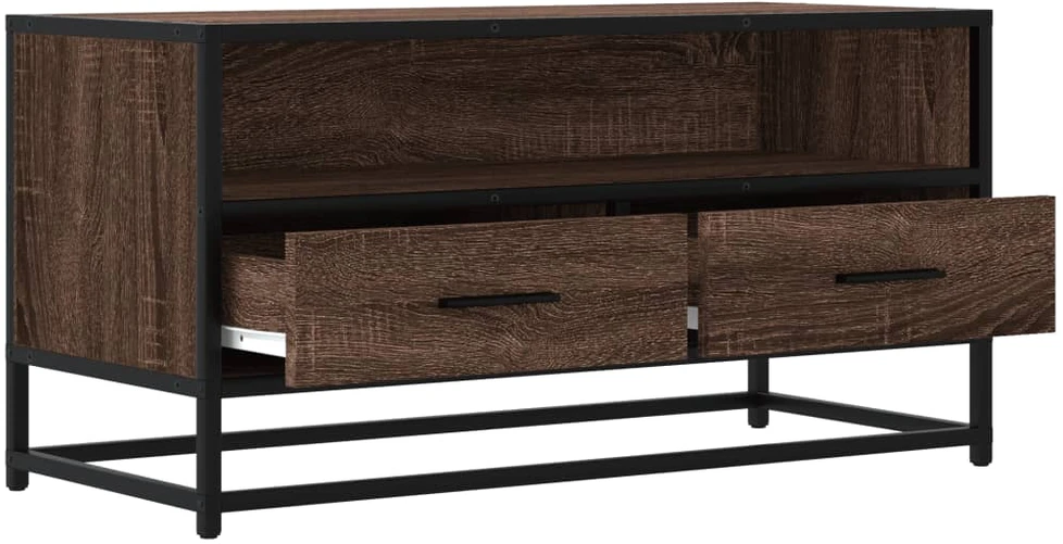 TV staliukas Televizoriaus spintelė, ruda, 80x34,5x40cm, mediena ir metalas
