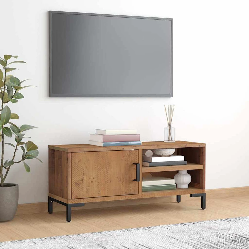 TV staliukas Televizoriaus spintelė, ruda, 90x30x40cm, pušies masyvas