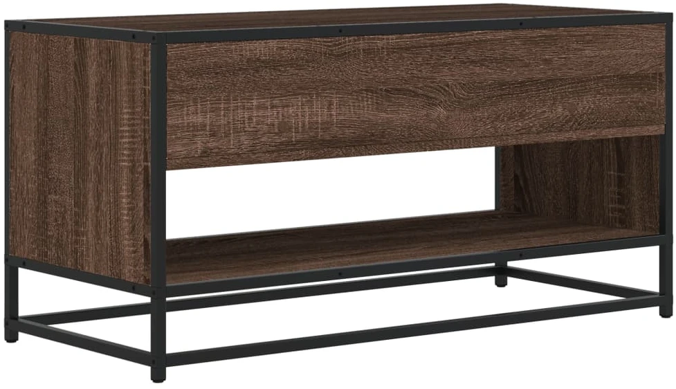 TV staliukas Televizoriaus spintelė, ruda, 91x40x46cm, mediena ir metalas