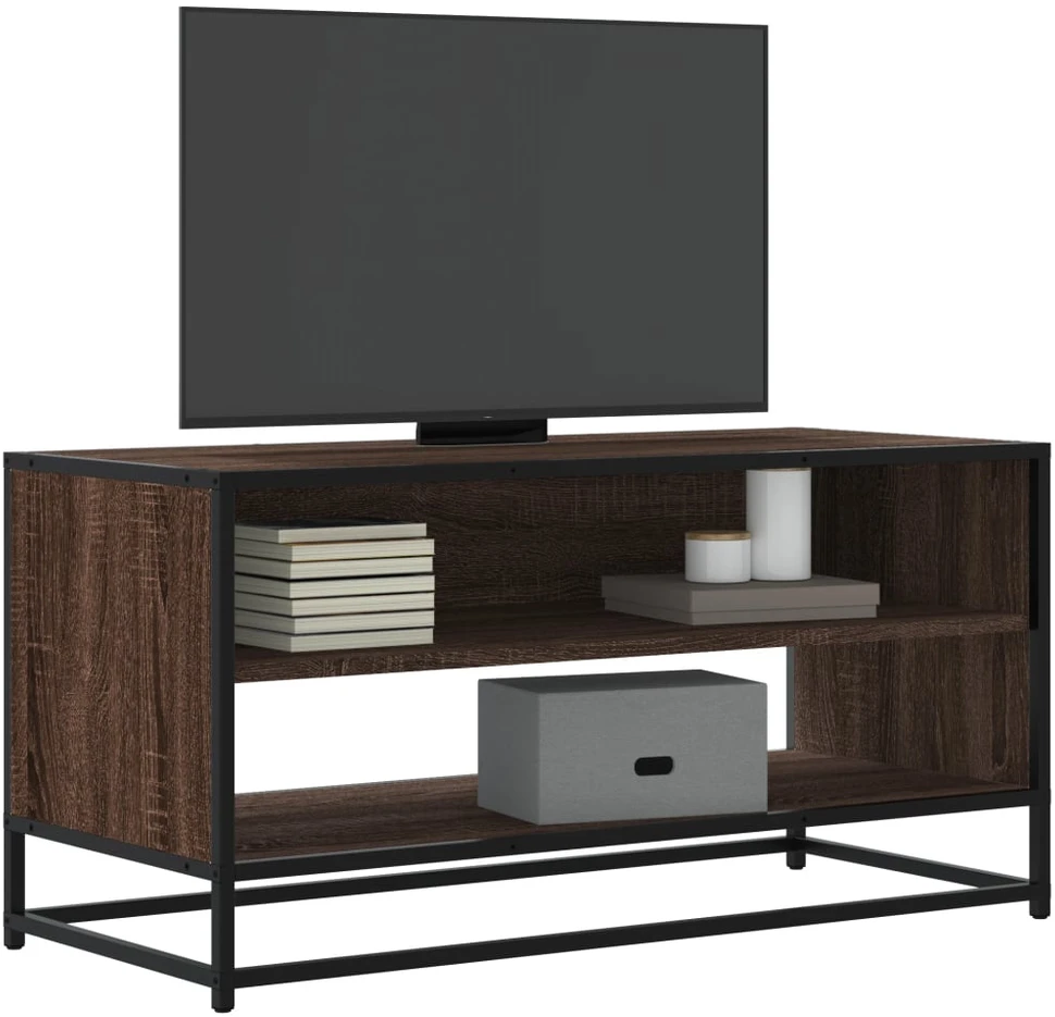TV staliukas Televizoriaus spintelė, ruda, 91x40x46cm, mediena ir metalas