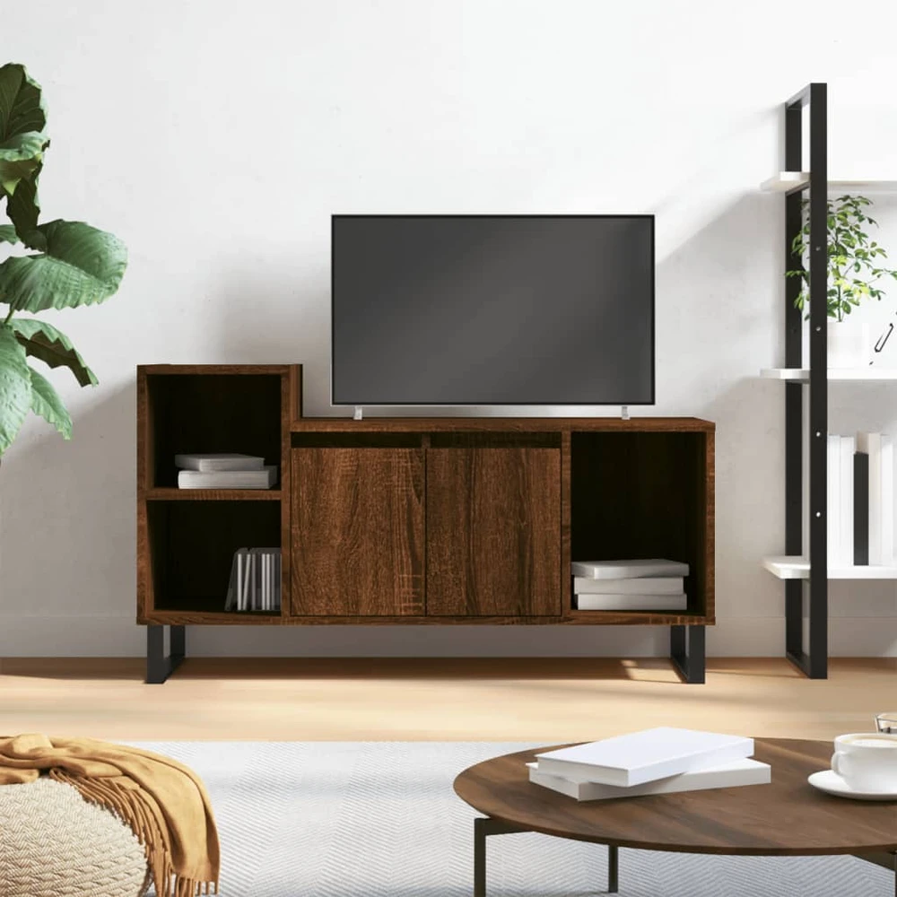 TV staliukas Televizoriaus spintelė, ruda ąžuolo, 100x35x55cm, mediena