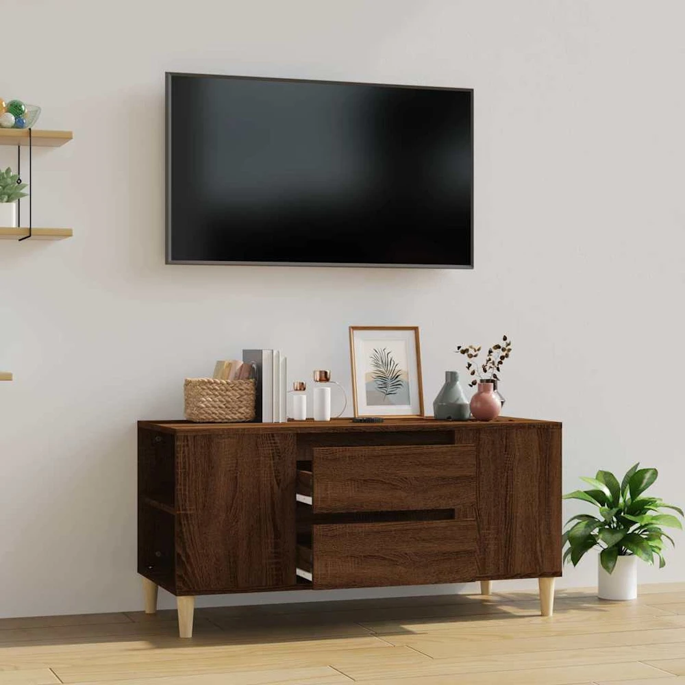 TV staliukas Televizoriaus spintelė, ruda ąžuolo, 102x44,5x50cm, mediena