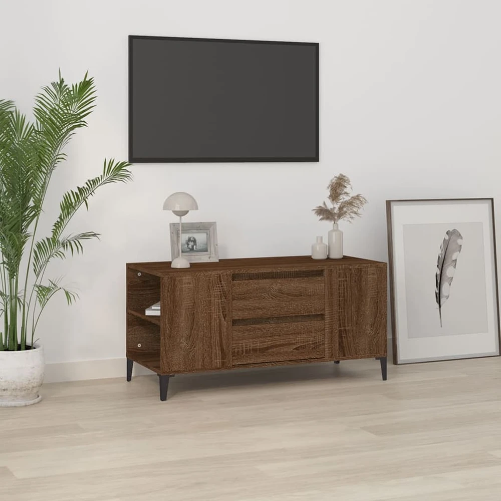 TV staliukas Televizoriaus spintelė, ruda ąžuolo, 102x44,5x50cm, mediena