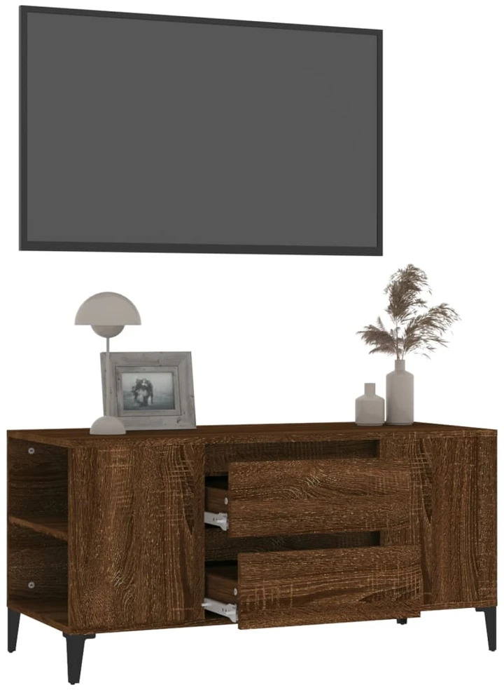 TV staliukas Televizoriaus spintelė, ruda ąžuolo, 102x44,5x50cm, mediena