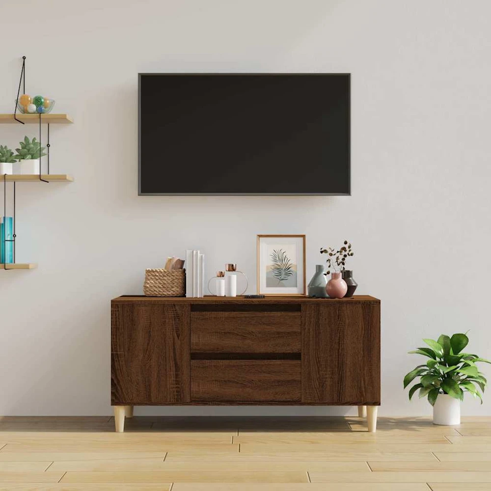 TV staliukas Televizoriaus spintelė, ruda ąžuolo, 102x44,5x50cm, mediena