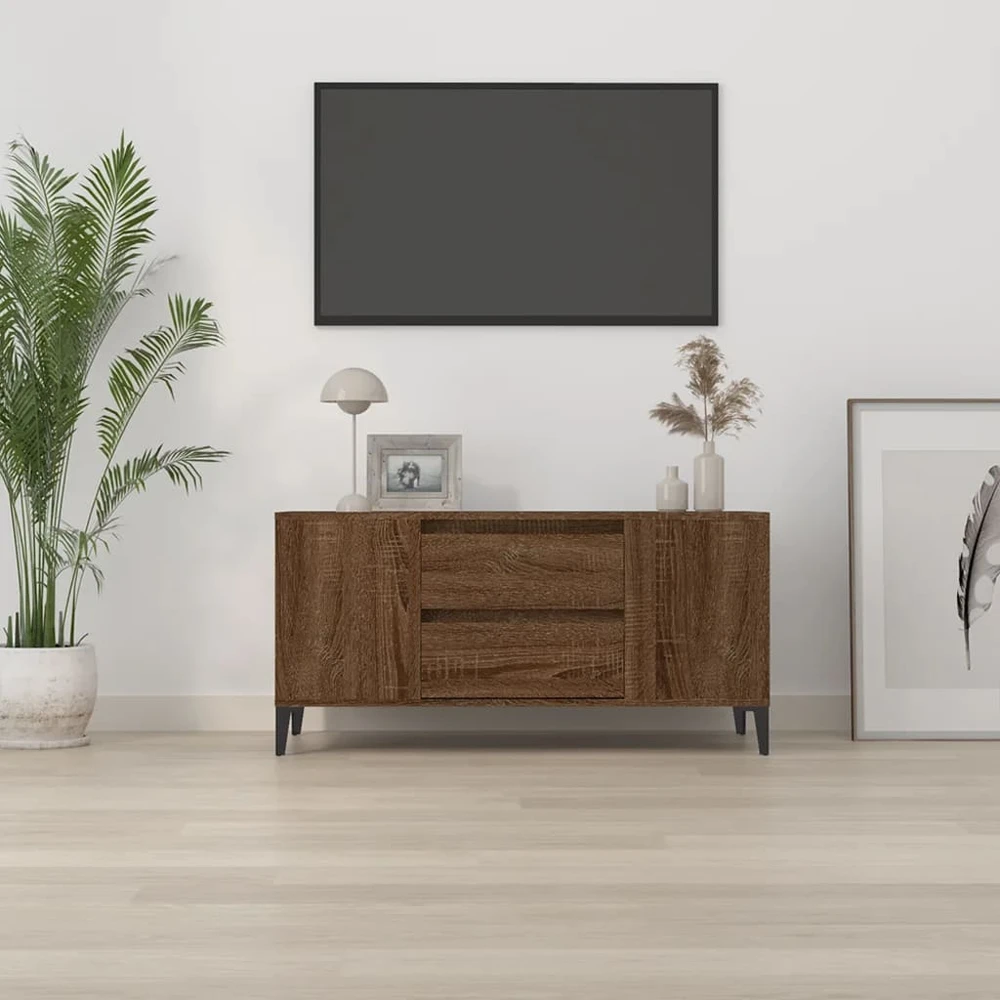 TV staliukas Televizoriaus spintelė, ruda ąžuolo, 102x44,5x50cm, mediena