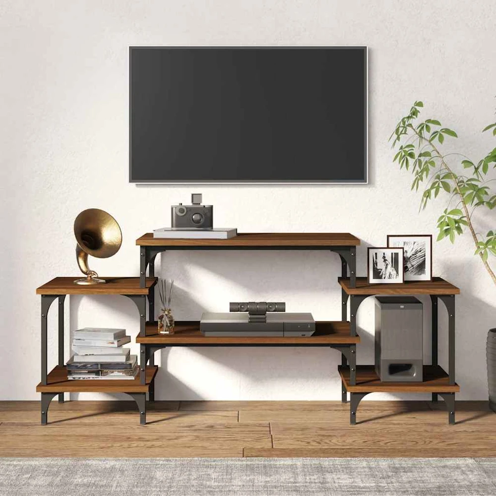 TV staliukas Televizoriaus spintelė, ruda ąžuolo, 117x35x52cm, mediena