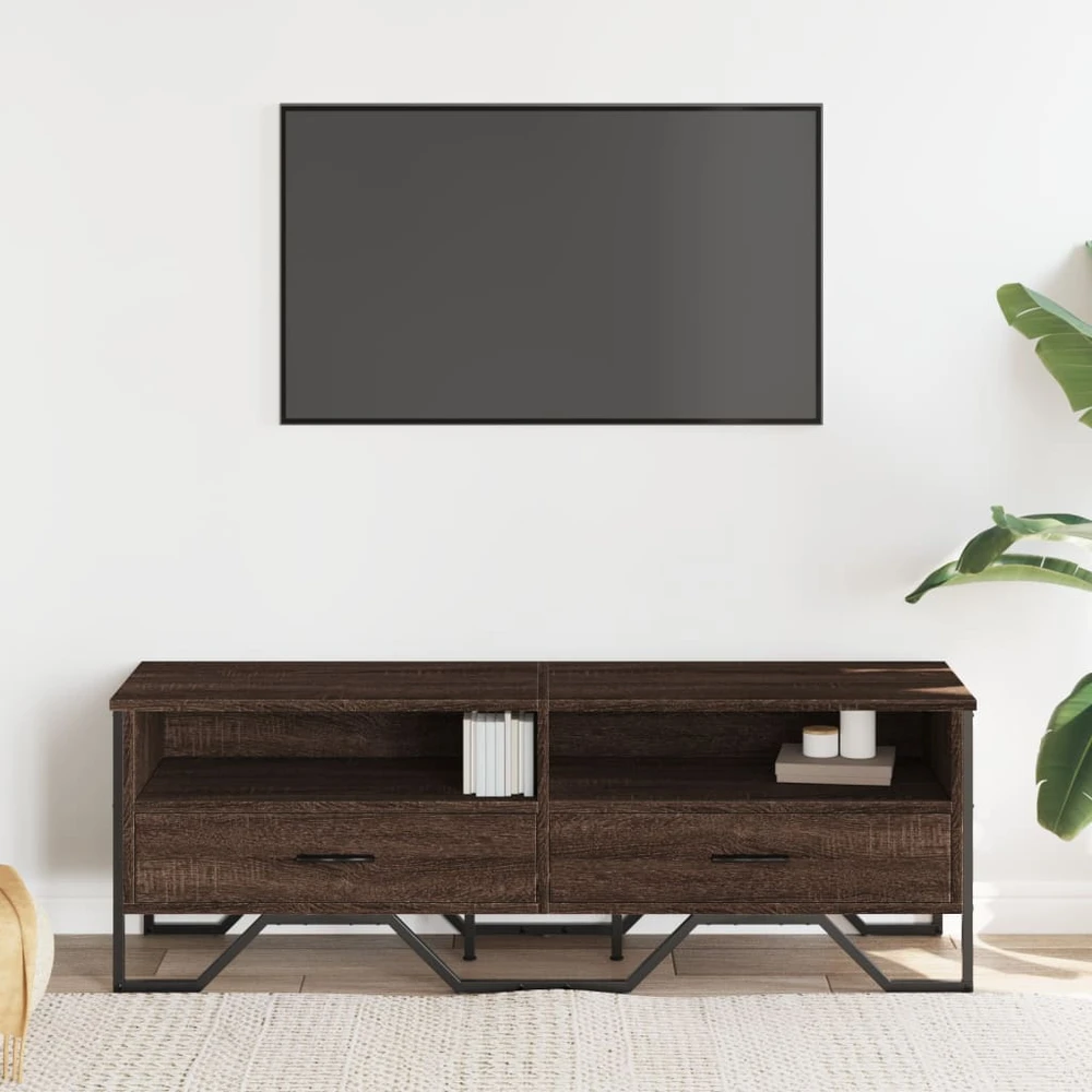TV staliukas Televizoriaus spintelė, ruda ąžuolo, 122x34x41cm, mediena