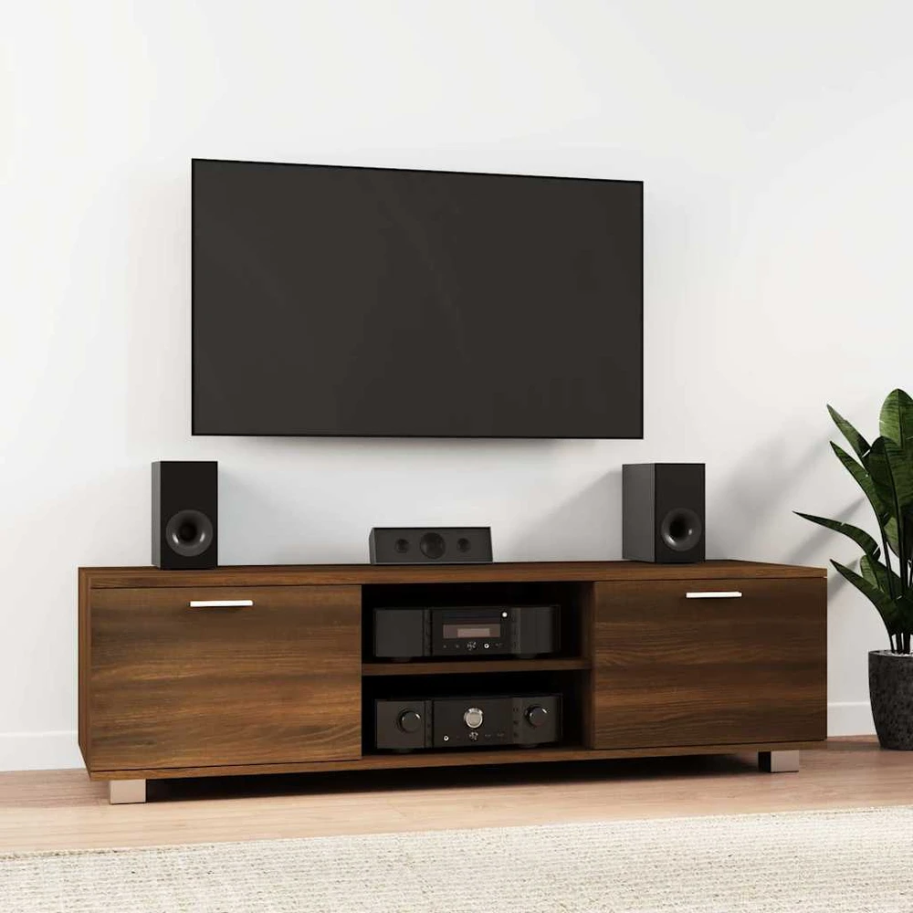 TV staliukas Televizoriaus spintelė, ruda ąžuolo, 140x40,5x35cm, mediena