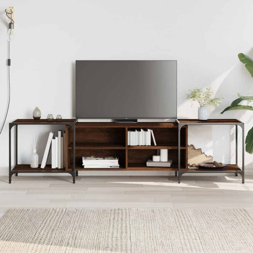 TV staliukas Televizoriaus spintelė, ruda ąžuolo, 203x37x50cm, mediena