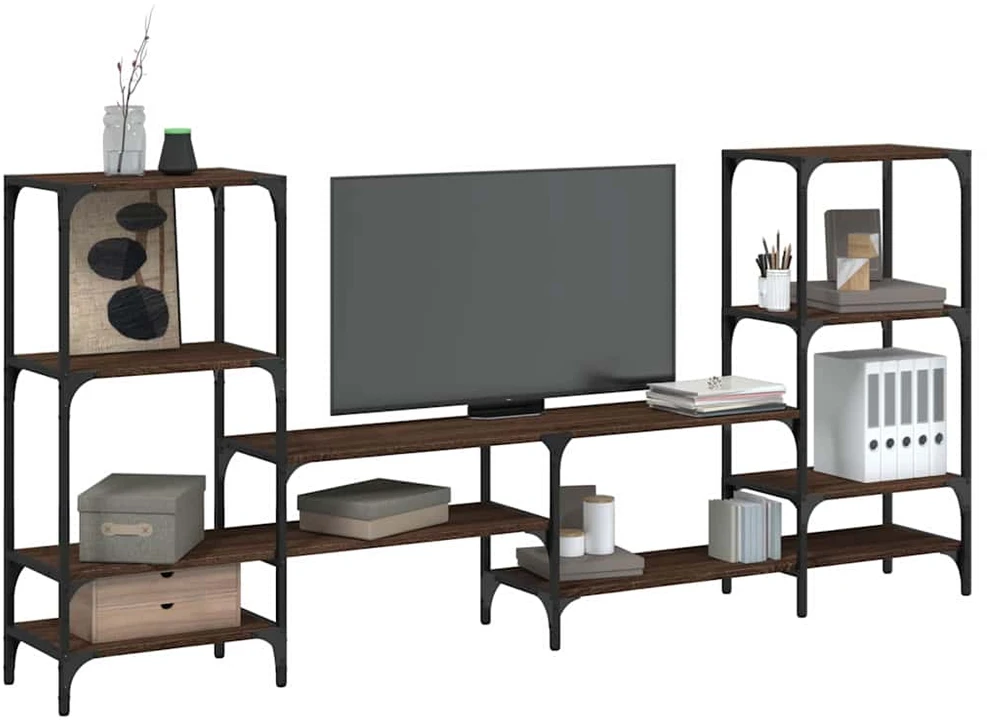 TV staliukas Televizoriaus spintelė, ruda ąžuolo, 206,5x28,5x95cm, mediena