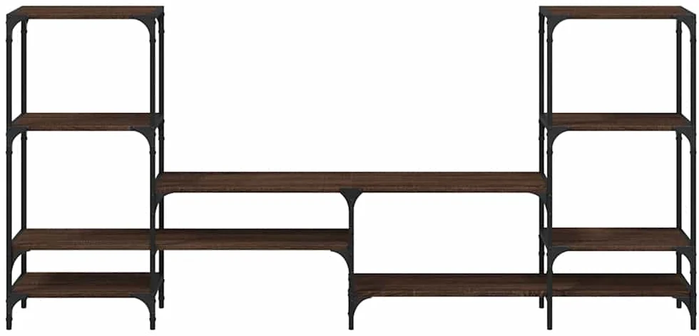 TV staliukas Televizoriaus spintelė, ruda ąžuolo, 206,5x28,5x95cm, mediena