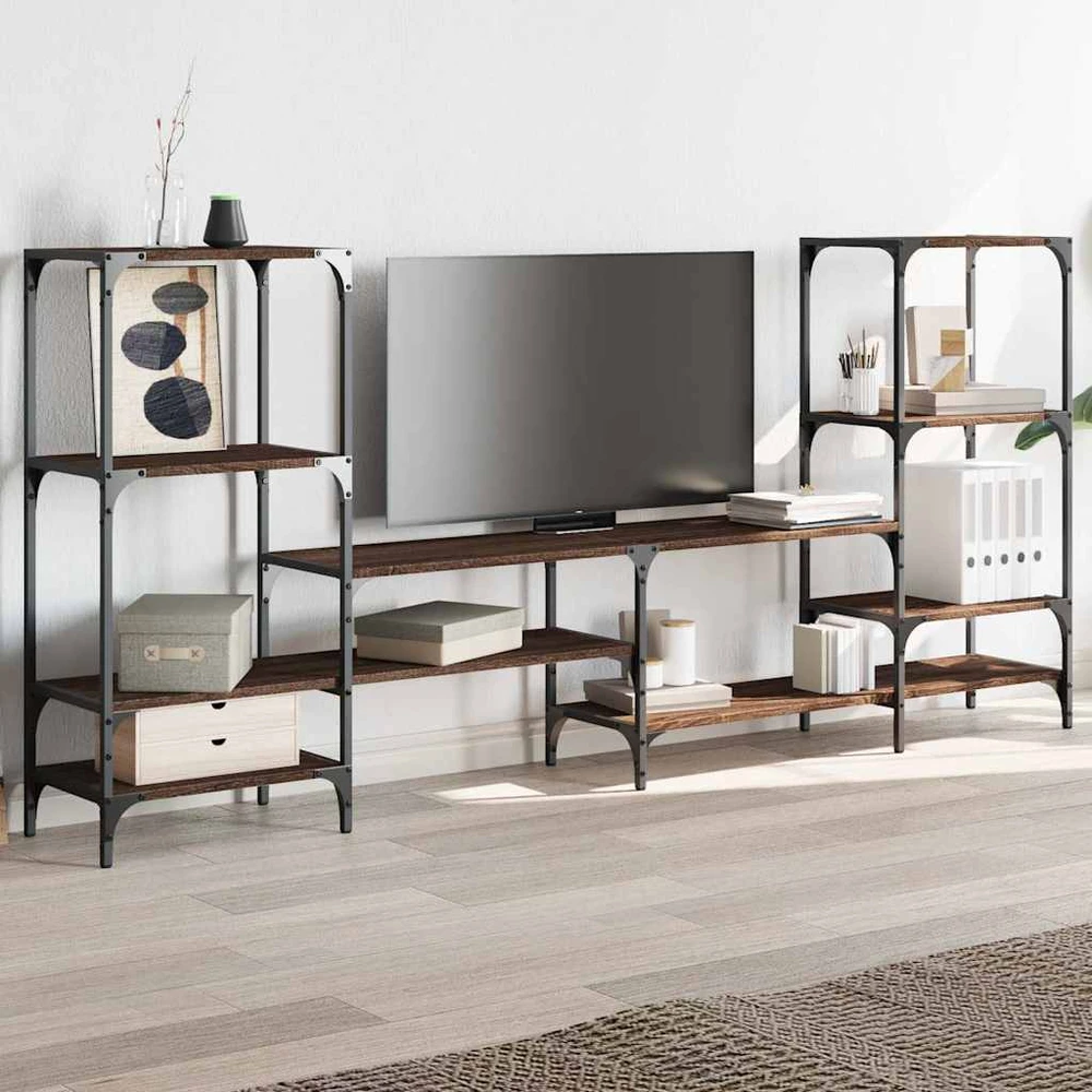 TV staliukas Televizoriaus spintelė, ruda ąžuolo, 206,5x28,5x95cm, mediena
