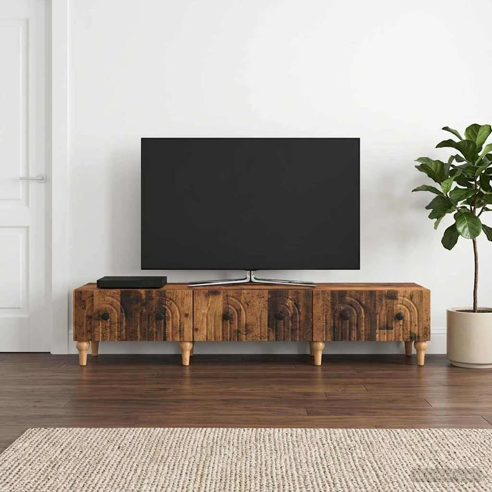 TV staliukas Televizoriaus spintelė Sendintos medienos 147 x 34,5 x 30 cm