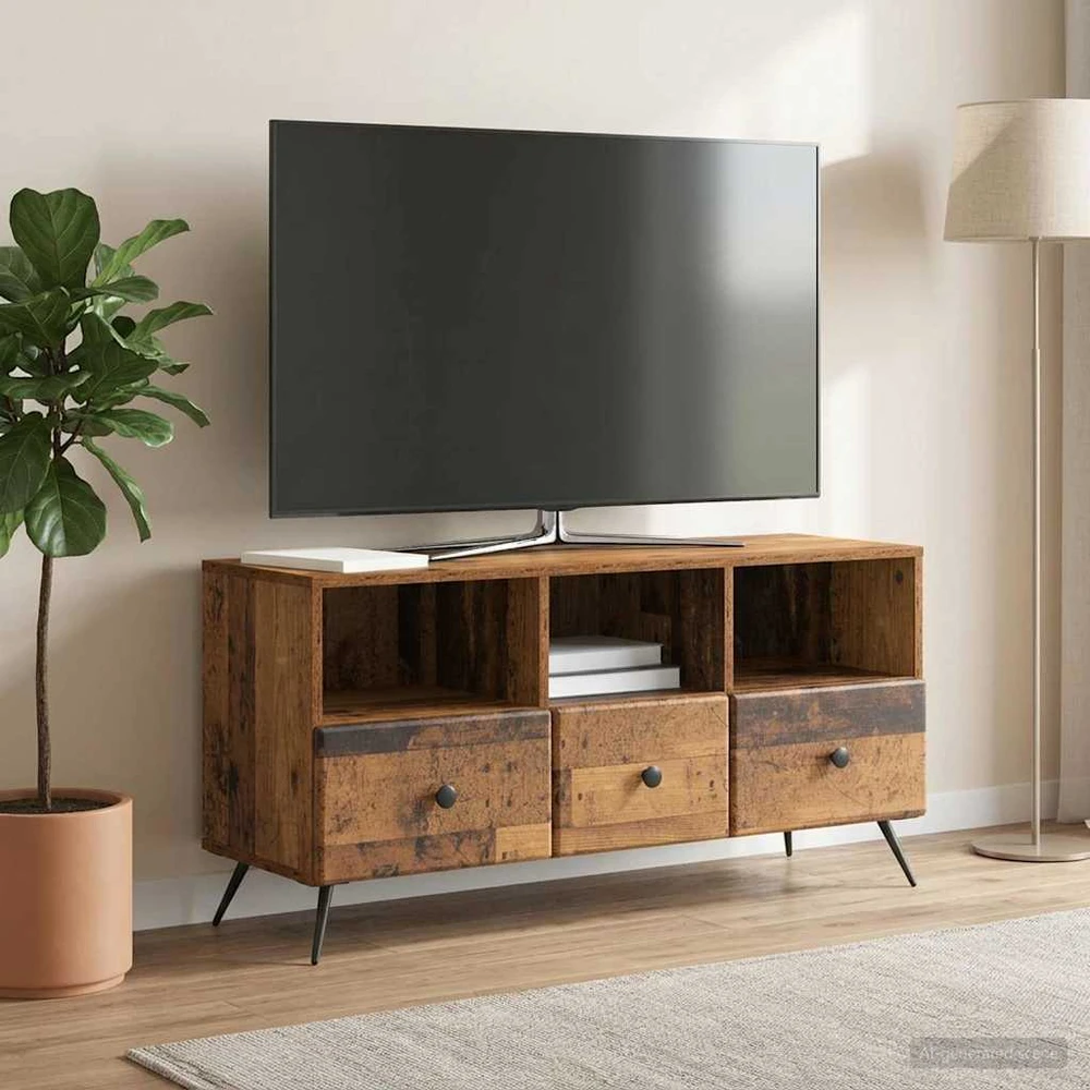 TV staliukas Televizoriaus spintelė Sendintos medienos 102 x 34,5 x 50 cm