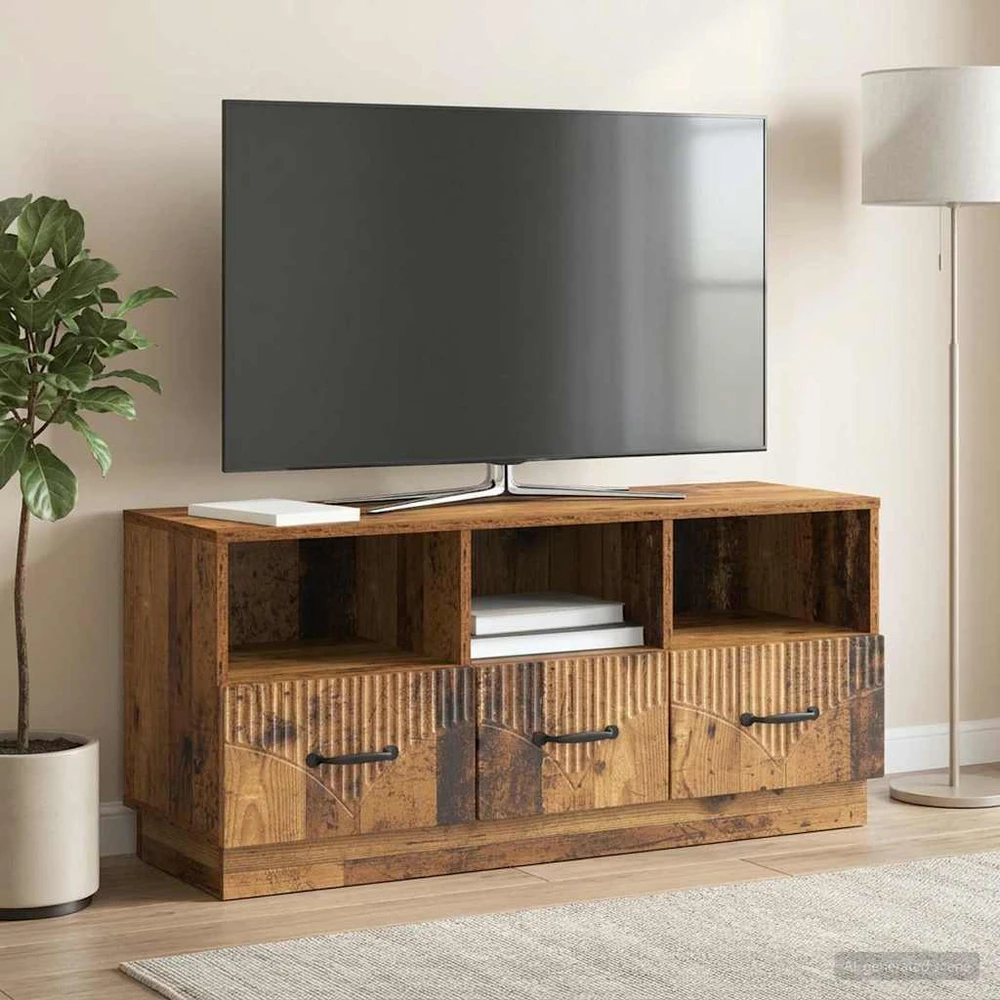 TV staliukas Televizoriaus spintelė Sendintos medienos 102 x 34,5 x 47 cm