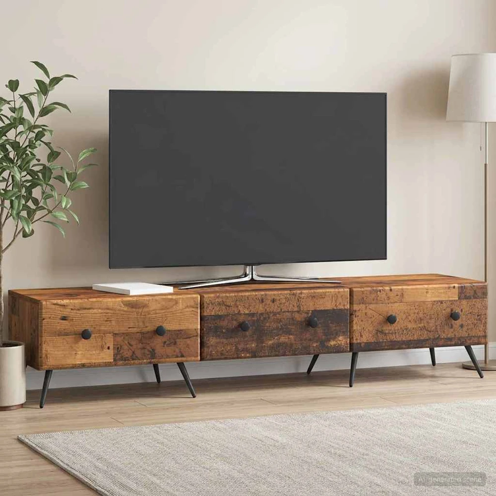 TV staliukas Televizoriaus spintelė Sendintos medienos 147 x 34,5 x 30 cm