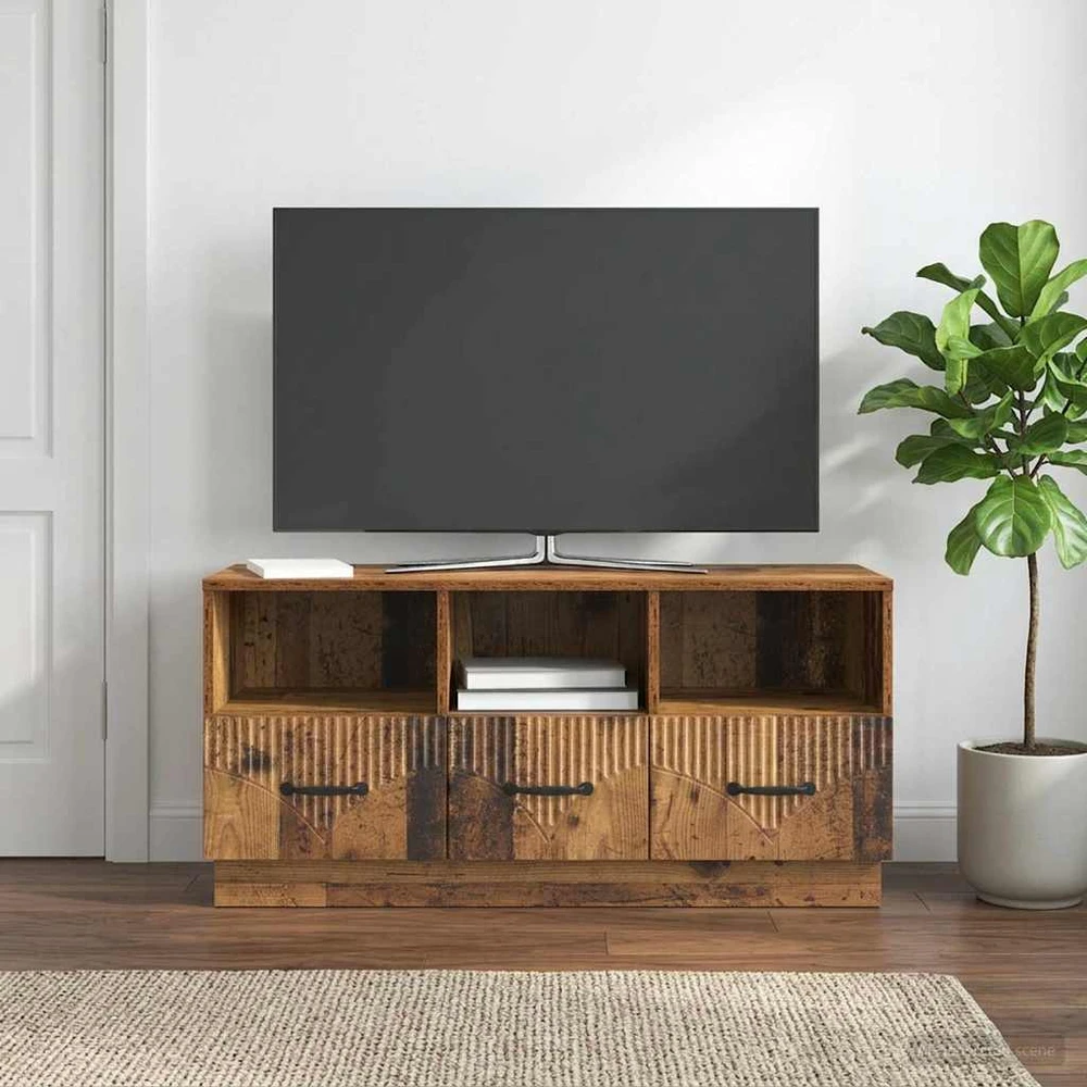 TV staliukas Televizoriaus spintelė Sendintos medienos 102 x 34,5 x 47 cm