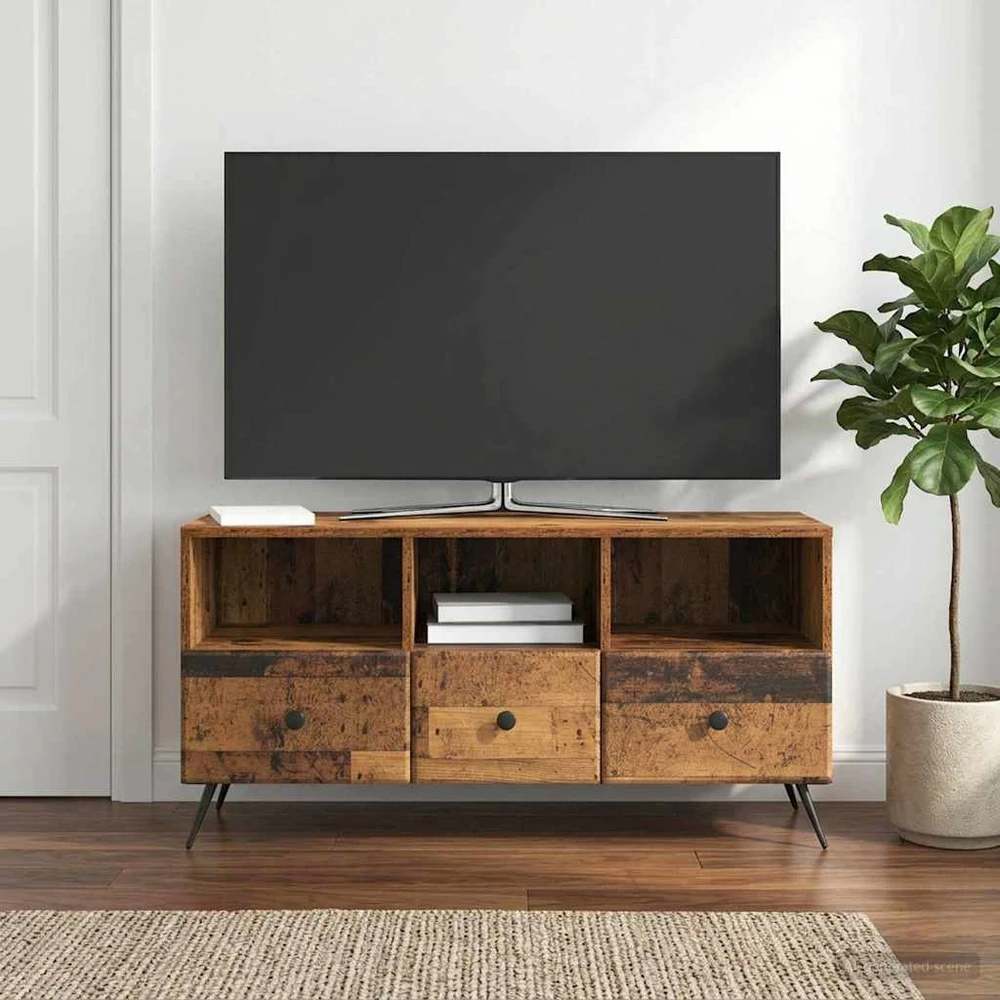 TV staliukas Televizoriaus spintelė Sendintos medienos 102 x 34,5 x 50 cm