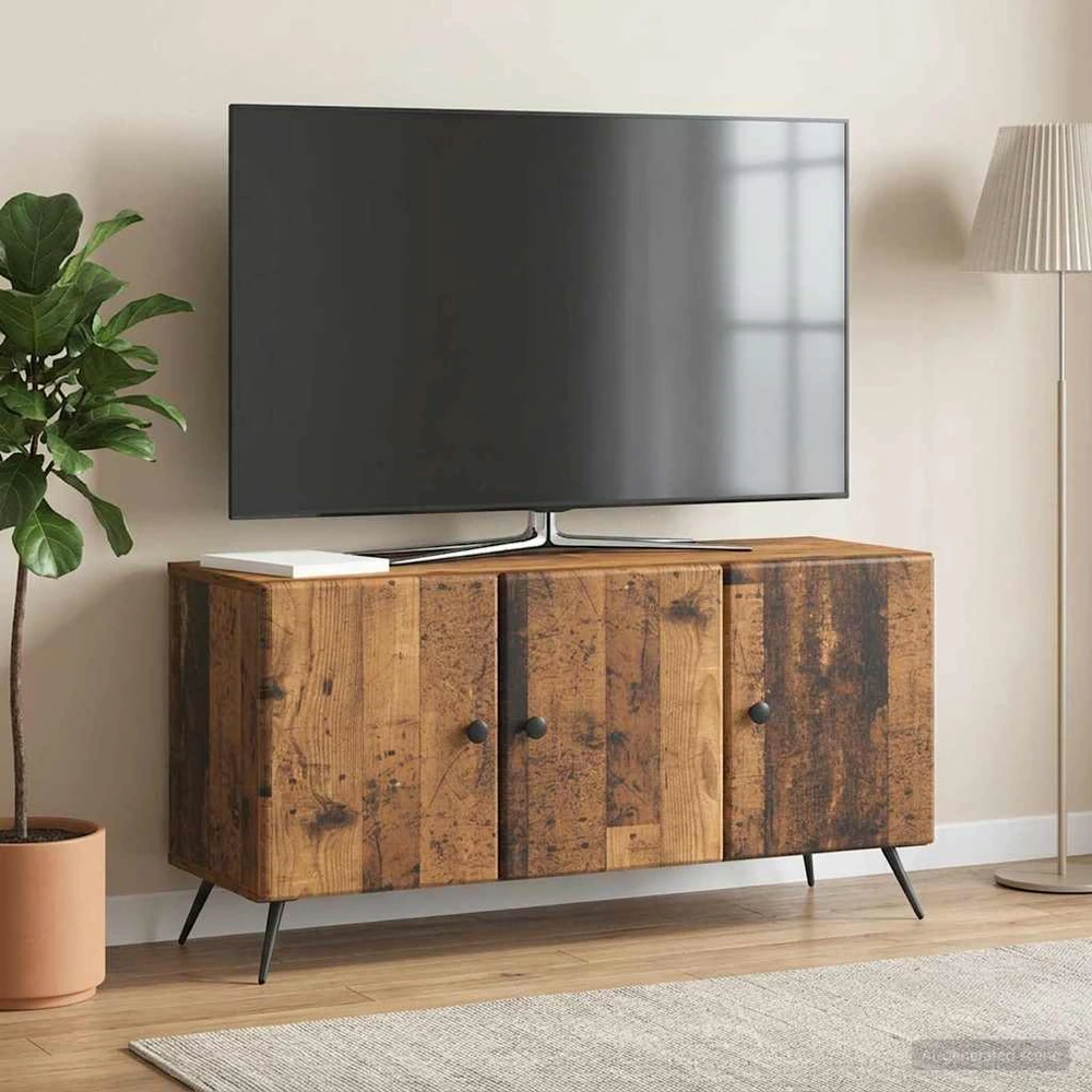 TV staliukas Televizoriaus spintelė Sendintos medienos 99 x 34,5 x 50 cm