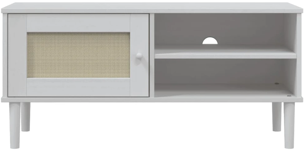 TV staliukas Televizoriaus spintelė SENJA, balta, 106x40x49cm, pušis