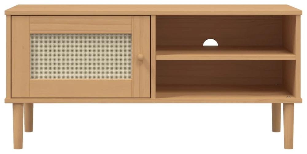 TV staliukas Televizoriaus spintelė SENJA, ruda, 106x40x49cm, pušies masyvas