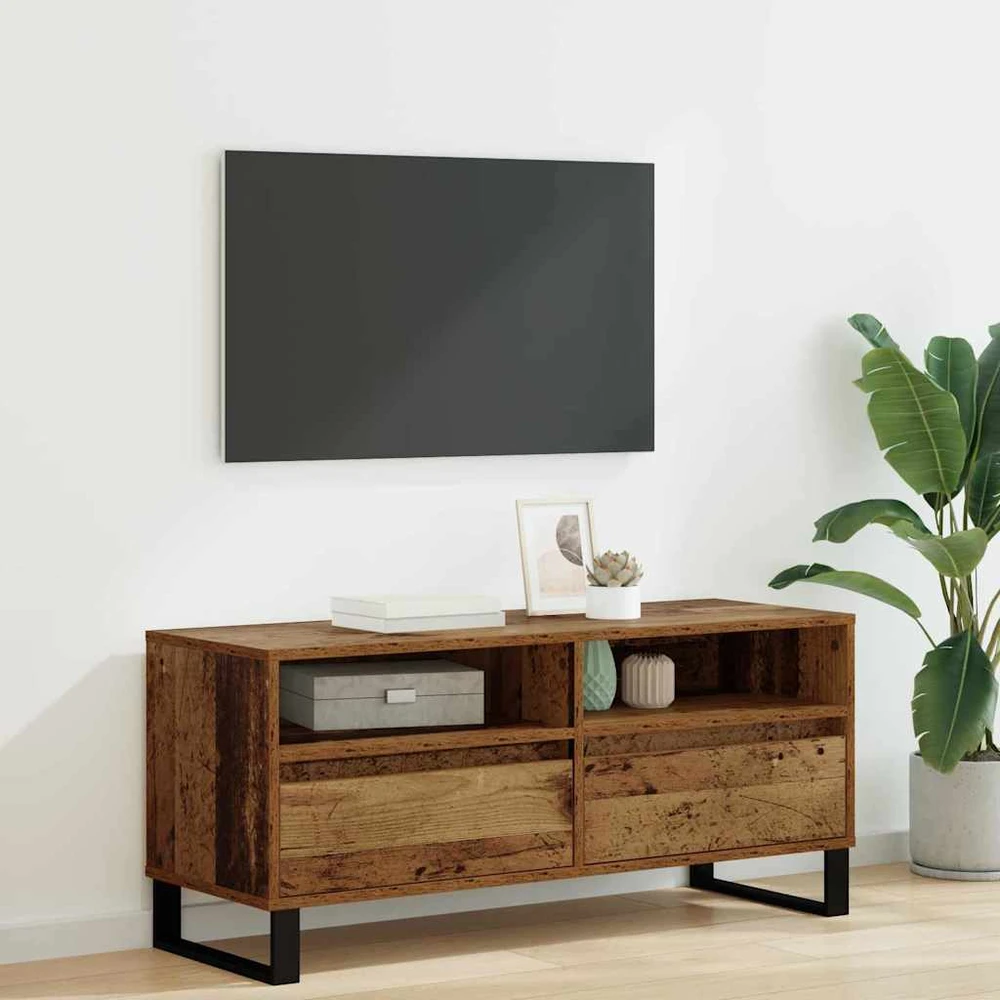 TV staliukas Televizoriaus spintelė Senovinis medis 100 x 34,5 x 44,5 cm